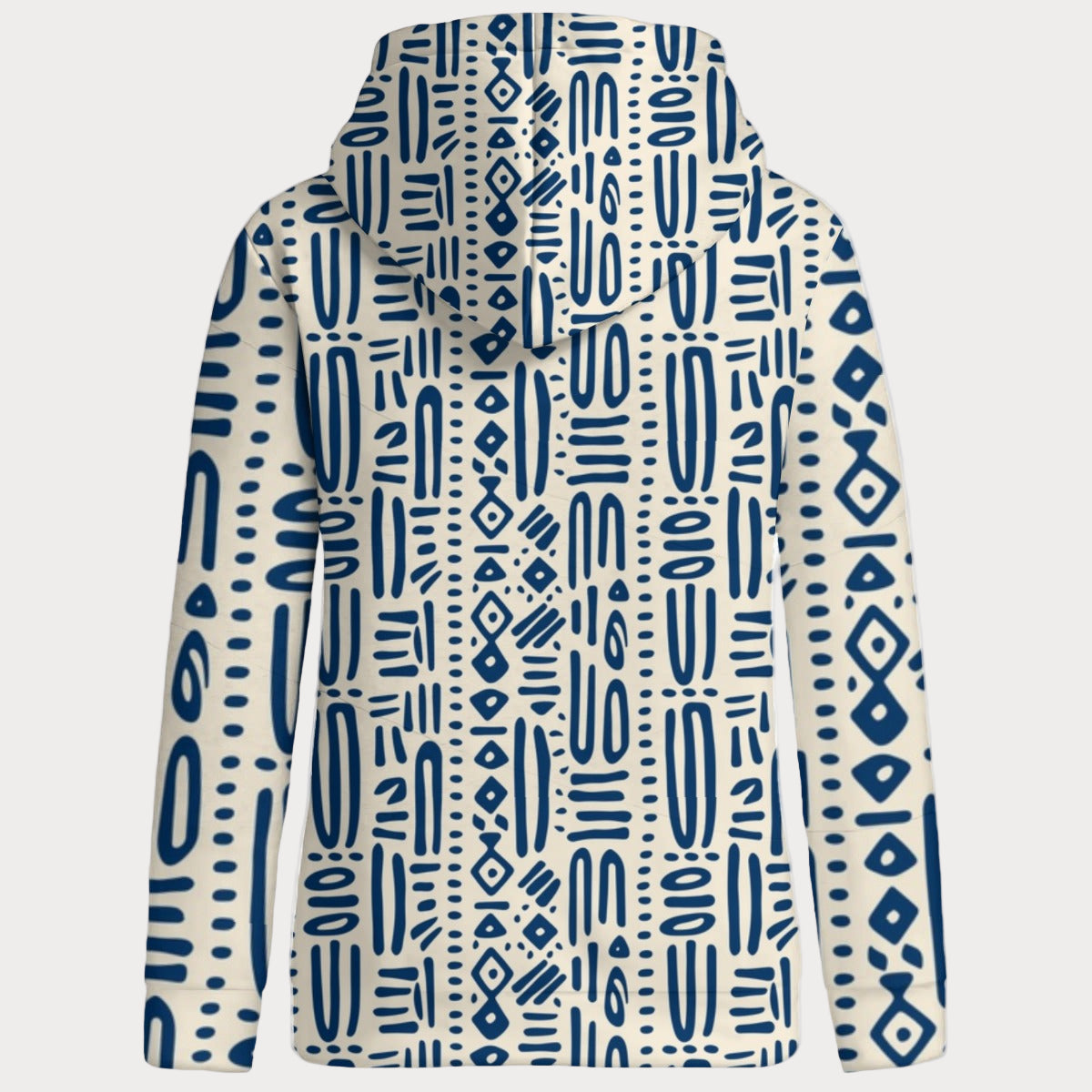 Sankofa™ Bluu Na Nyeupe Women's Patchwork Hoodie