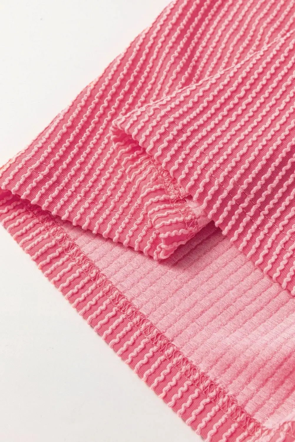 Love Salve Peach Blossom Ribbed Tee Plus Size Women's Versatile Top - Chic & Fashionable