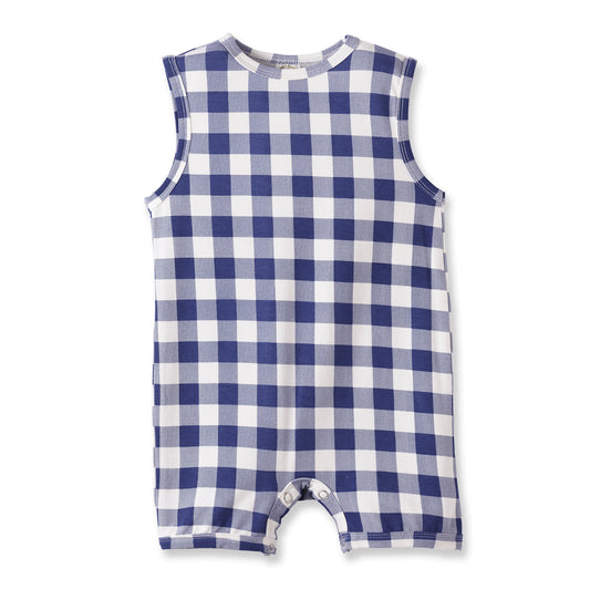 Picnic Plaid Soft Bamboo Sleeveless Baby Romper