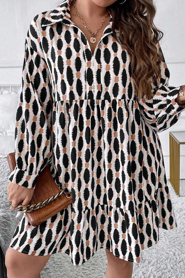 Apricot Plus Size V-Neck Mini Dress by Love Salve