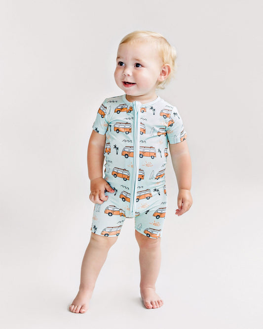 Bamboo Shorty Romper | Retro Beach