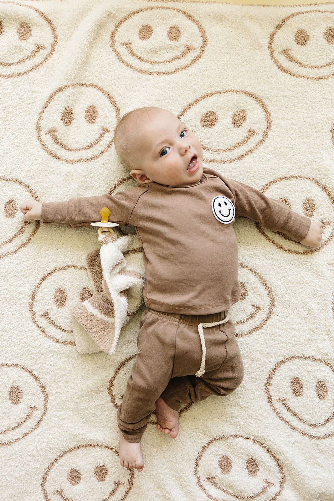 Smiley Plush Lovey | Latte