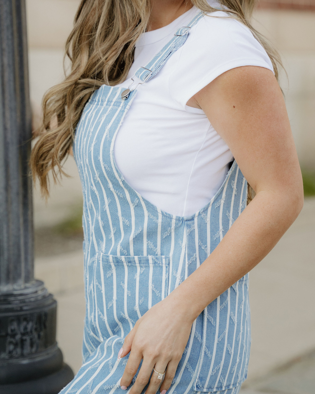 Jovie Ruffled Wide Leg Denim Overalls
