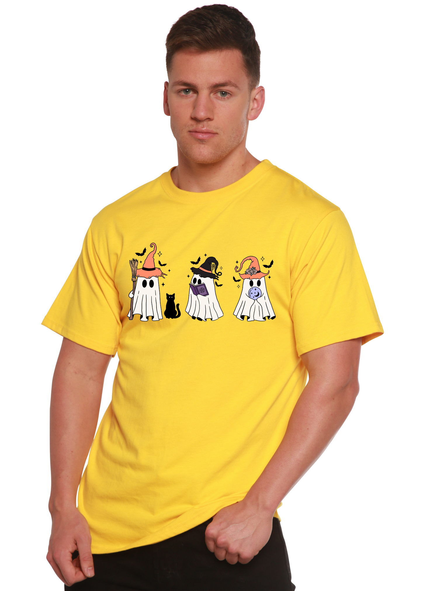 Halloween Boo Men's Bamboo Viscose/Organic Cotton Short Sleeve Graphic T-Shirt