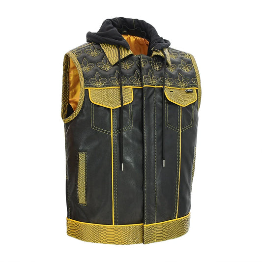 Dynasty Men's Club Style Leather Biker Vest