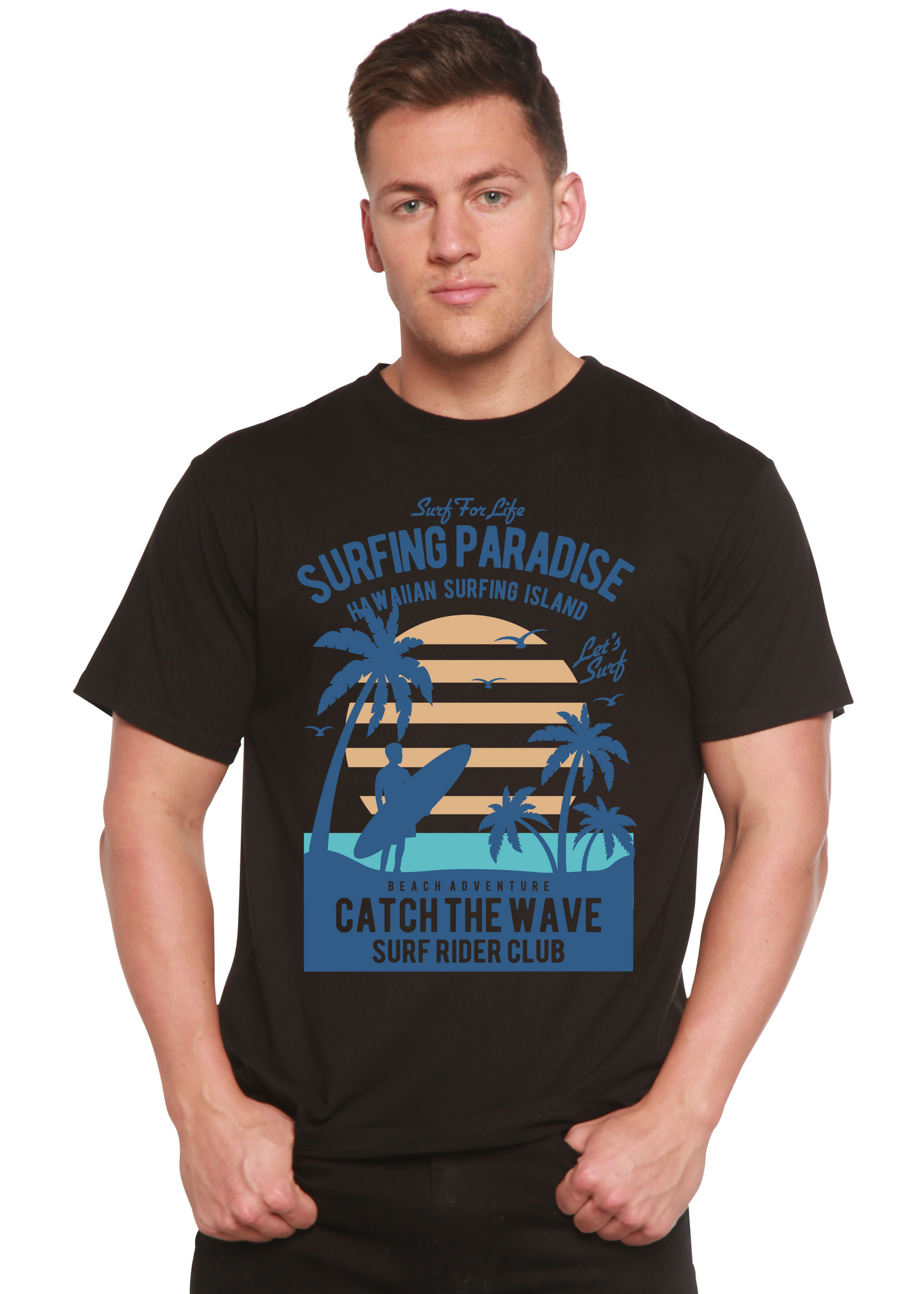Surfing Paradis Spun Bamboo® Men's Bamboo Viscose/Organic Cotton Short Sleeve Graphic T-Shirt