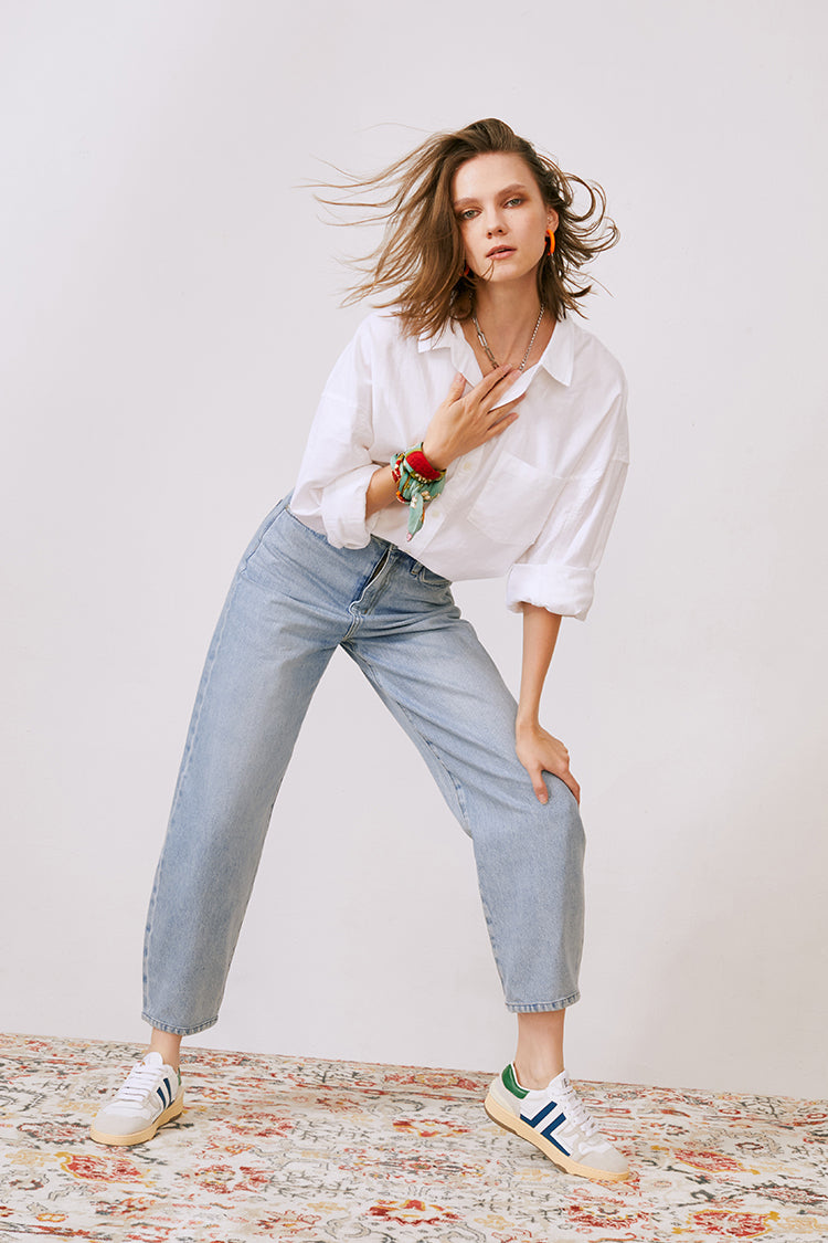 Queens Of Noise High Rise Barrel Jeans HJ026 [FINAL SALE]