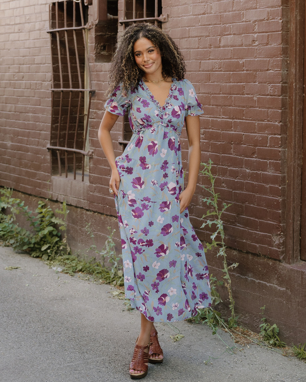 Haisley V Neck Short Sleeve Maxi Dress