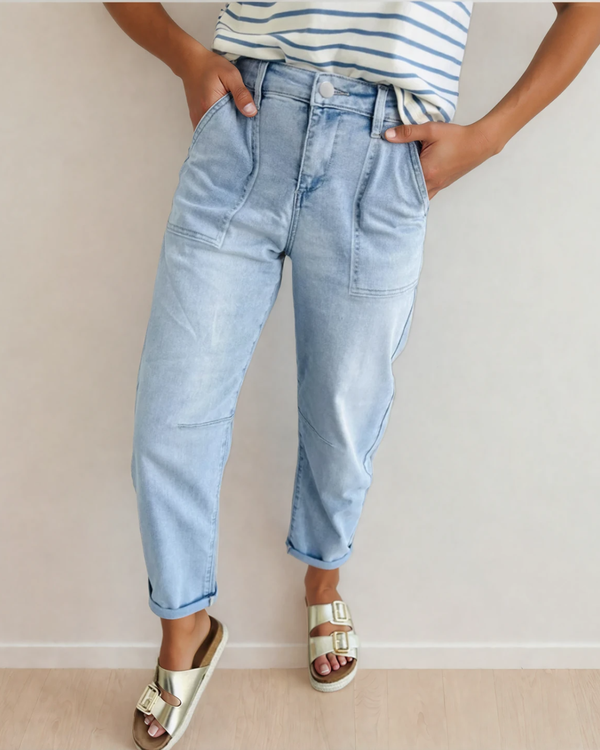 Calla High Rise Relaxed Patch Pocket Jeans