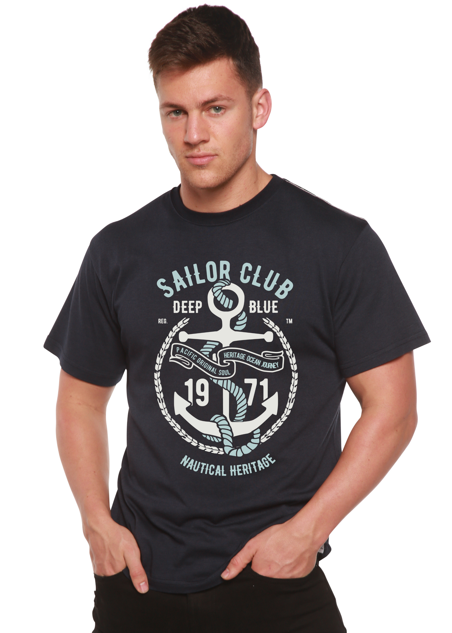 Sailor Club Spun Bamboo® Men's Bamboo Viscose/Organic Cotton Short Sleeve Graphic T-Shirt