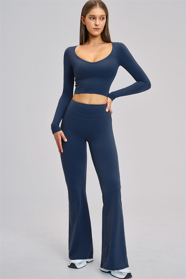 The Stride Long Sleeve T-shirt Flared Leggings 2-Piece Set