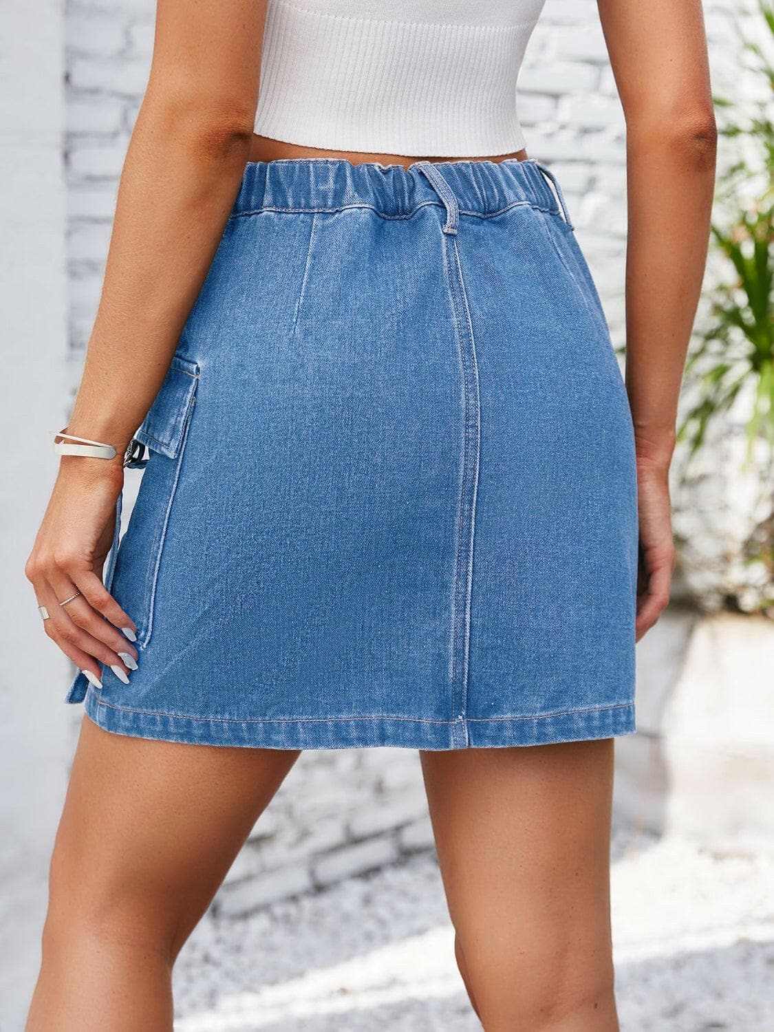 Trendsi Premium Chic denim skirt with pockets