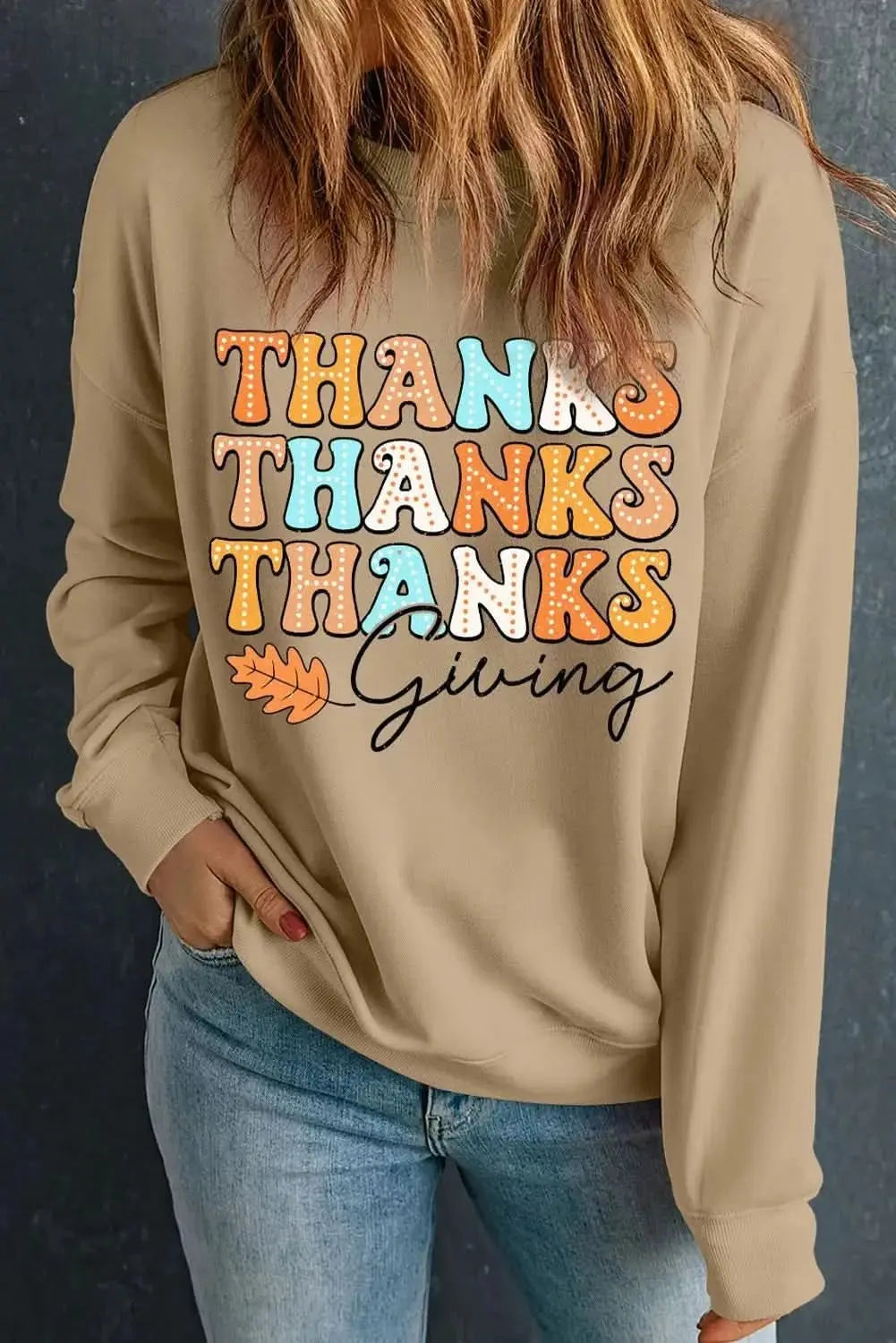 Thanksgiving Sweatshirt - Dropped Shoulder - Cozy Fall Outfit