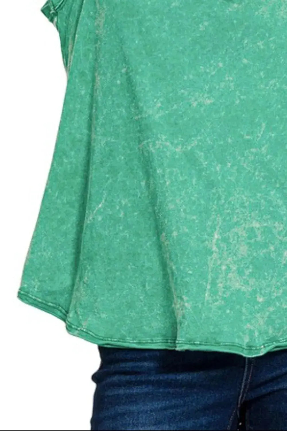 Tank Top - Crinkle V-Neck Sleeveless - Casual Soft & Comfy