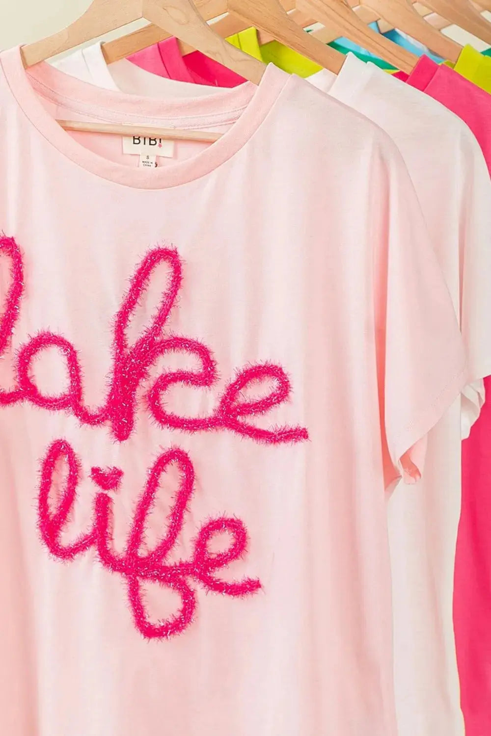 Women's Tee - Metallic Letter - Casual Short Sleeve