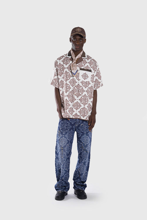 Baroque Pattern Oversized Shirt