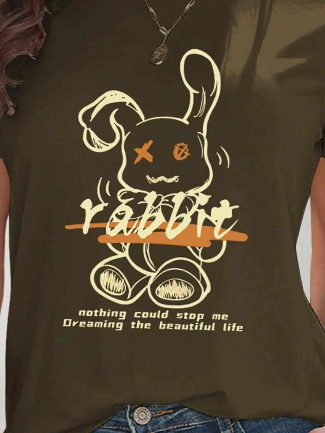 Trendsi just arrived - Chic rabbit graphic tee for women