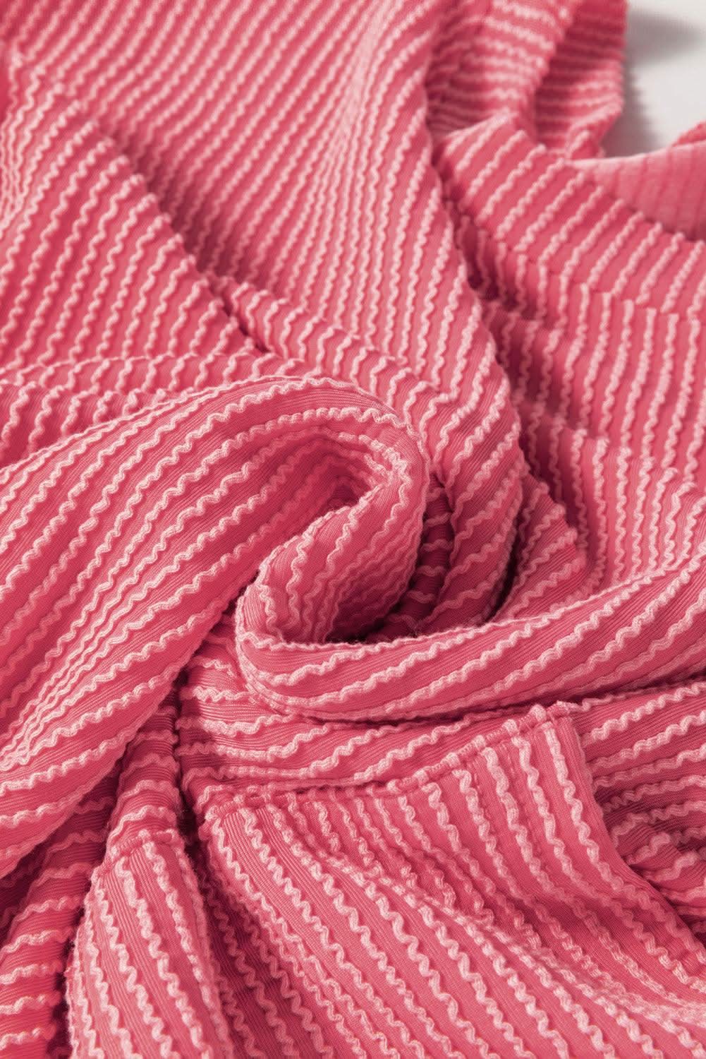 Love Salve Peach Blossom Ribbed Tee Plus Size Women's Versatile Top - Chic & Fashionable