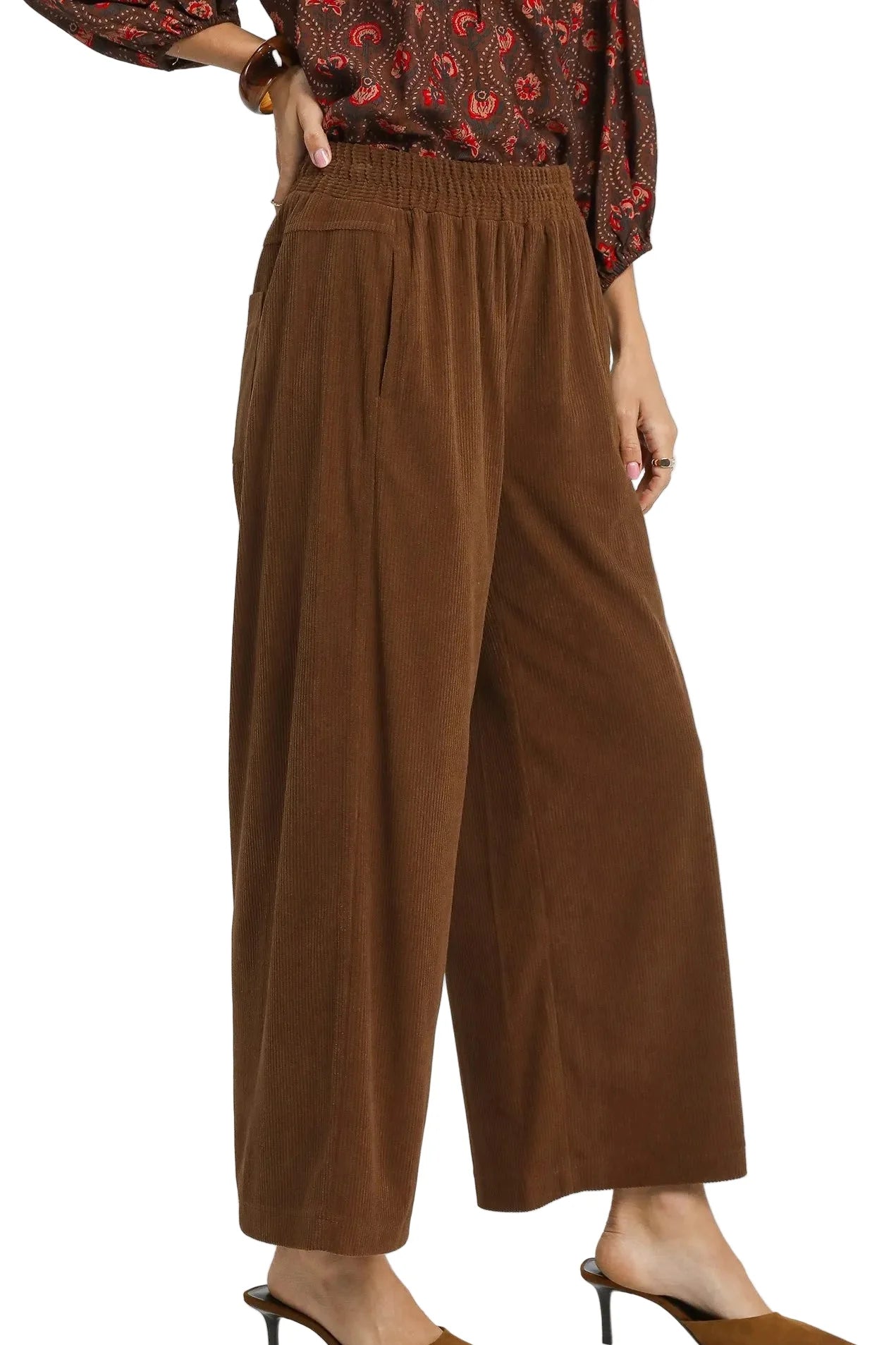 Wide-Leg Corduroy Pants