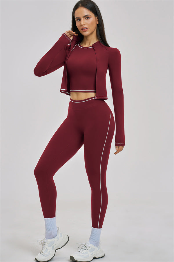 The Unbound Jacket Crop Top Leggings 3-Piece Set