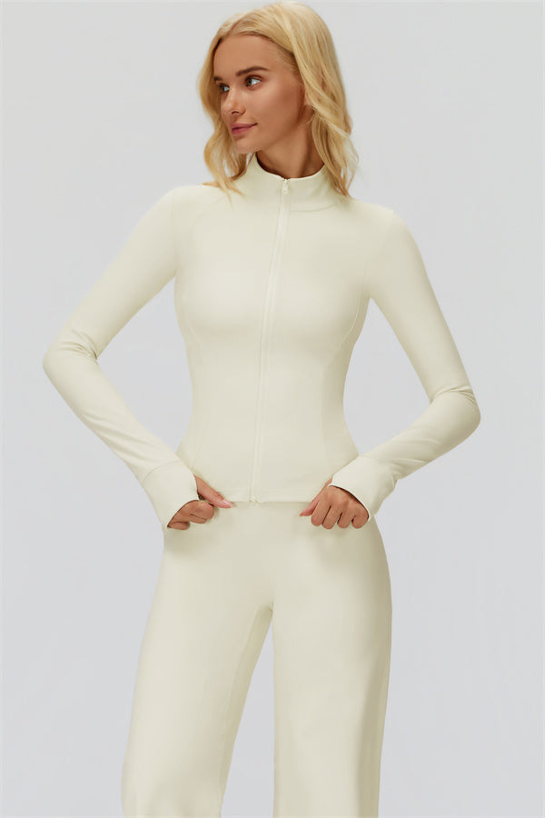 The FemmeFit Zip Jacket Straight Leg Pants 2-Piece Set