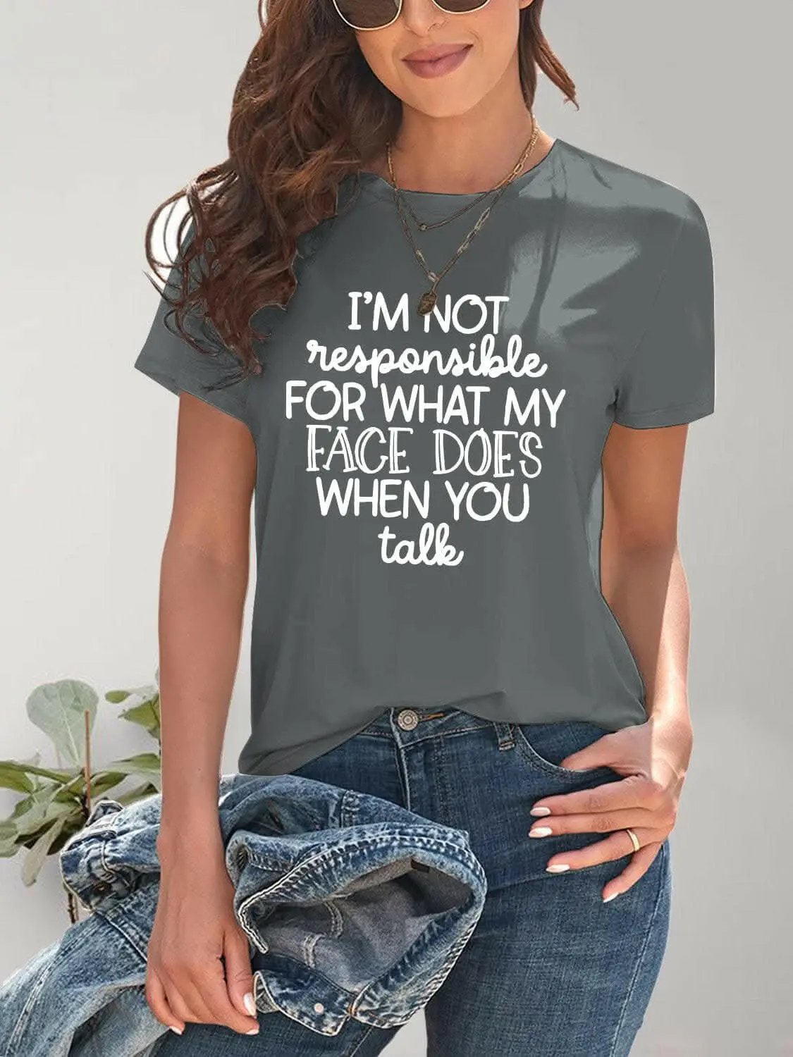 Trendsi graphic - Trendsi Stylish letter print tee - comfy fit