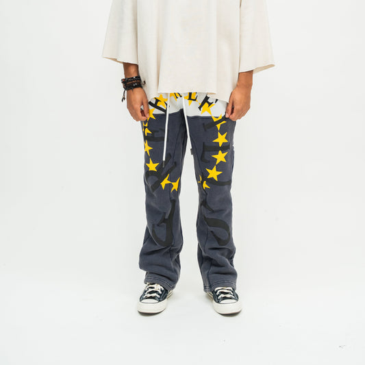 Radial Flare Sweatpants - Blue