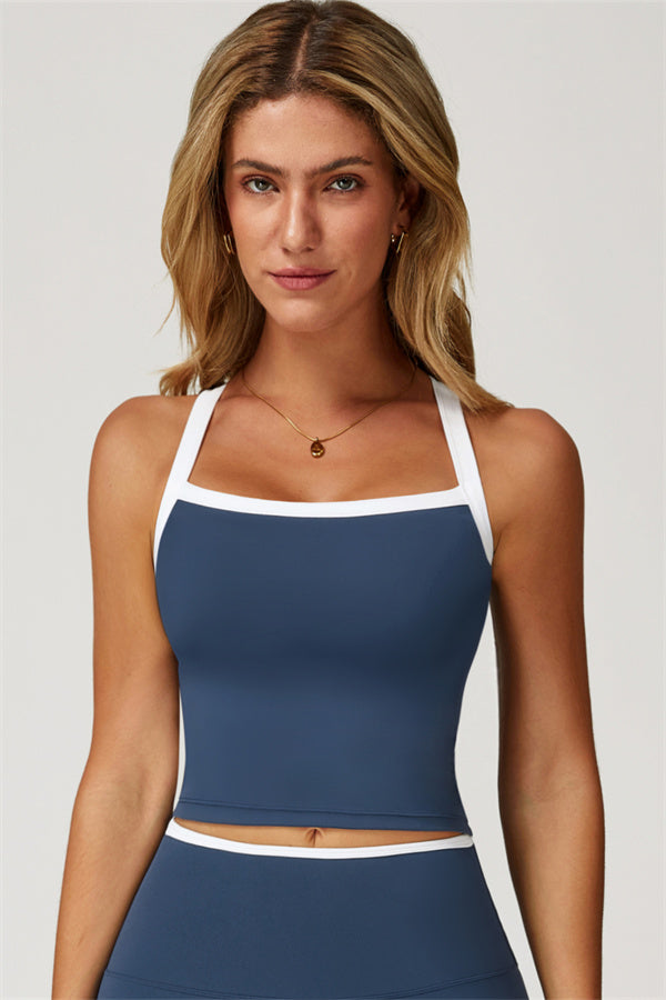 The Quest Cross Back Crop Top Flared Leggings 2-Piece Set
