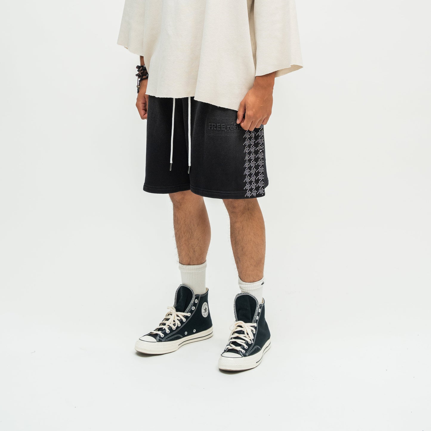 FR Star Stud Shorts - Black