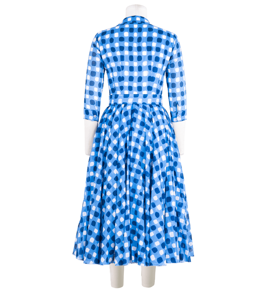 Aster Dress White Sky Blue Midi Dress