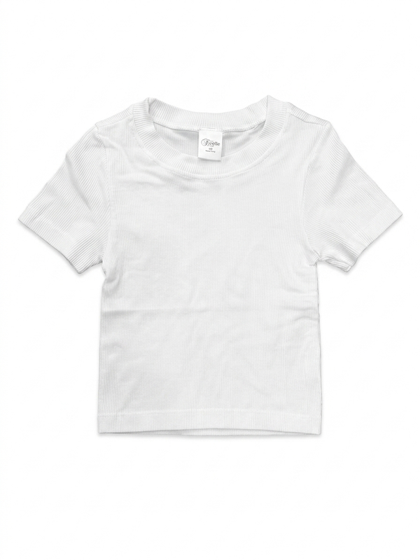 Suzette - Ribbed Seamless Top, White