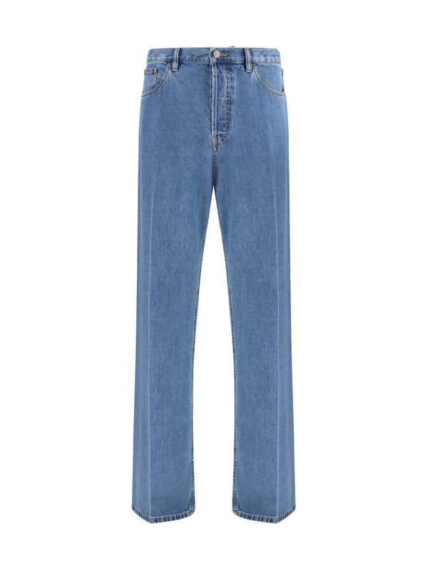 Straight-Leg Denim Jeans