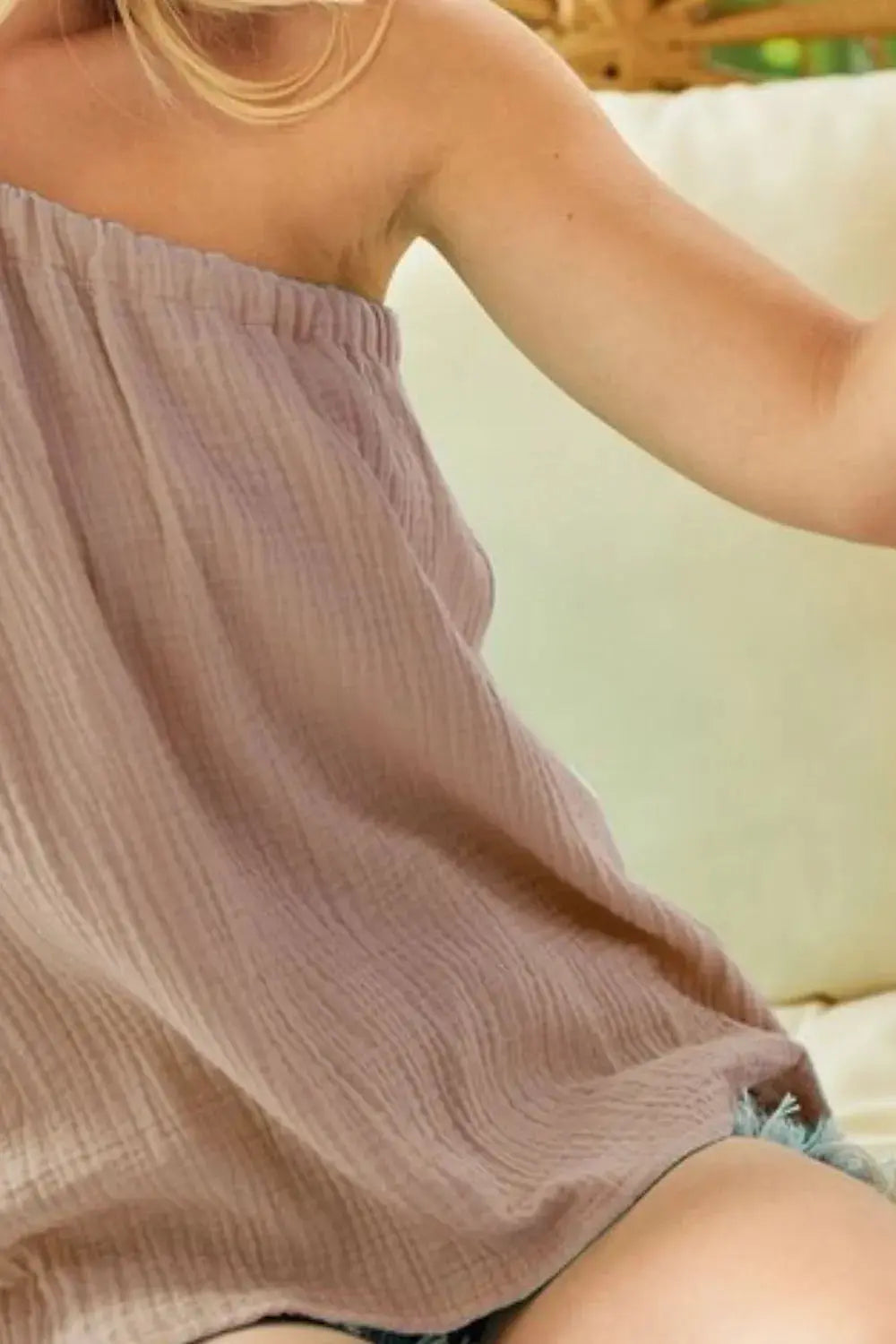 Women's Tank Top - Soft Gauze Tie - Casual