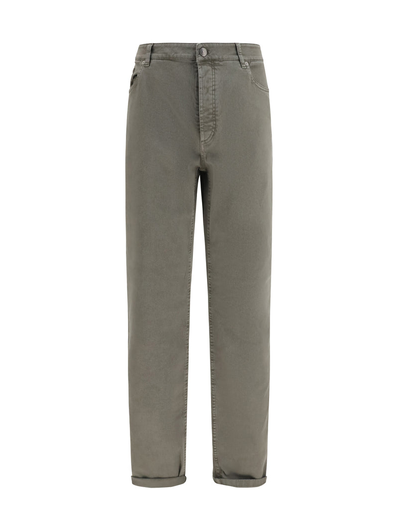 Jeans With Turn-Up Hem Army Washed