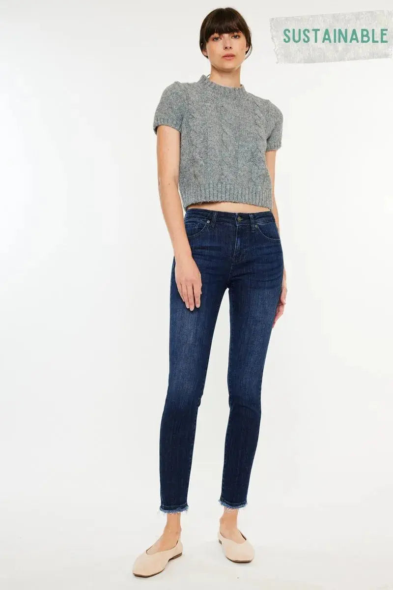 Women's Jeans - High Rise - Slim Fit Raw Hem