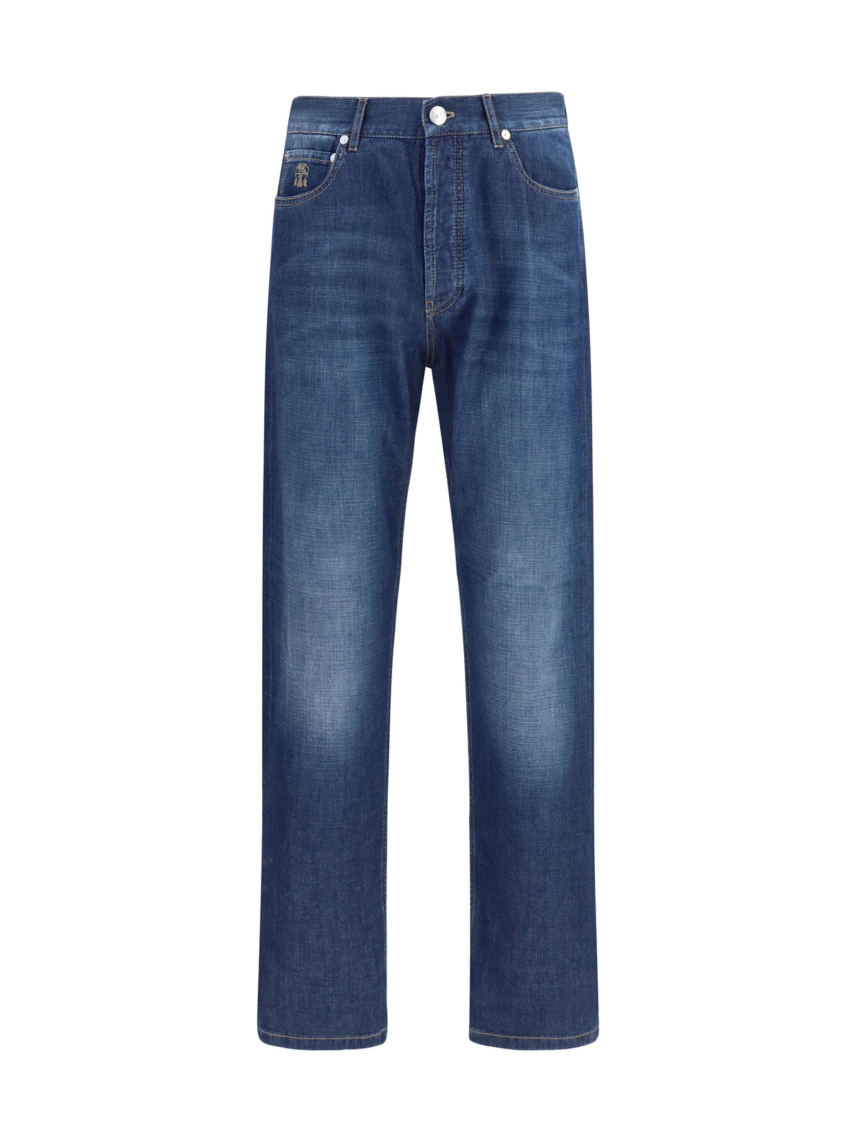 Lightweight Denim Trousers in Dark Blue