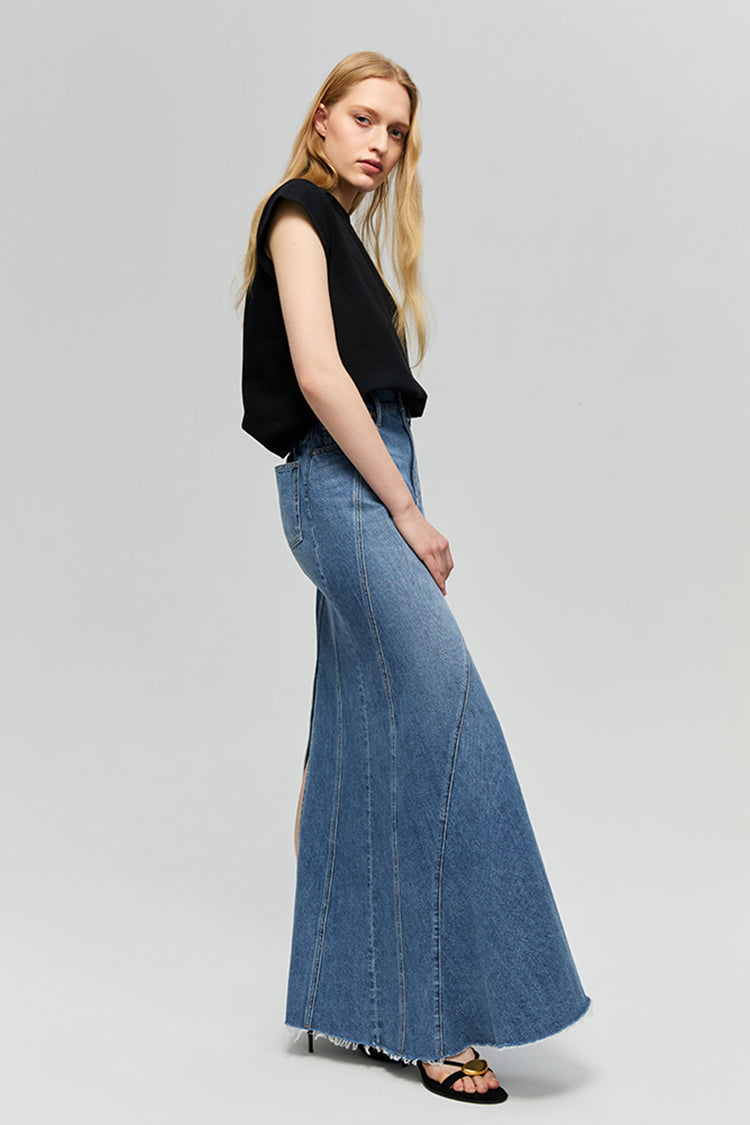 Ocean Wave Denim Skirt HJ821