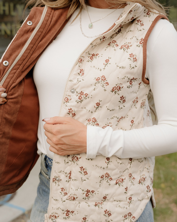 Mabel Quilted Concealed Button Vest
