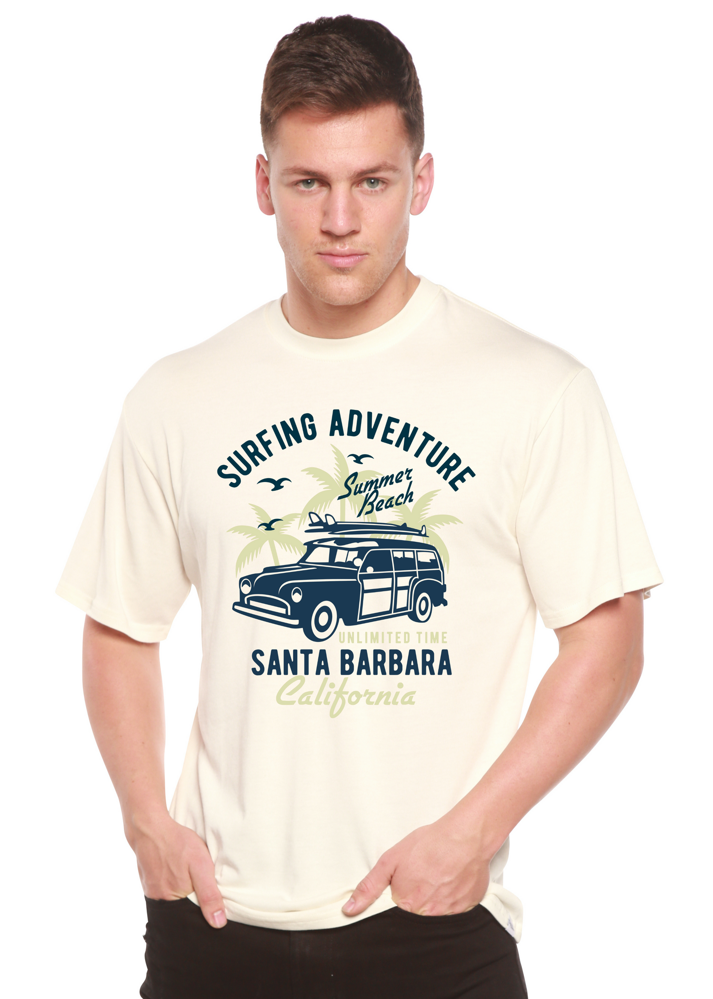 Surfing Adventure Spun Bamboo® Men's Bamboo Viscose/Organic Cotton Short Sleeve Graphic T-Shirt