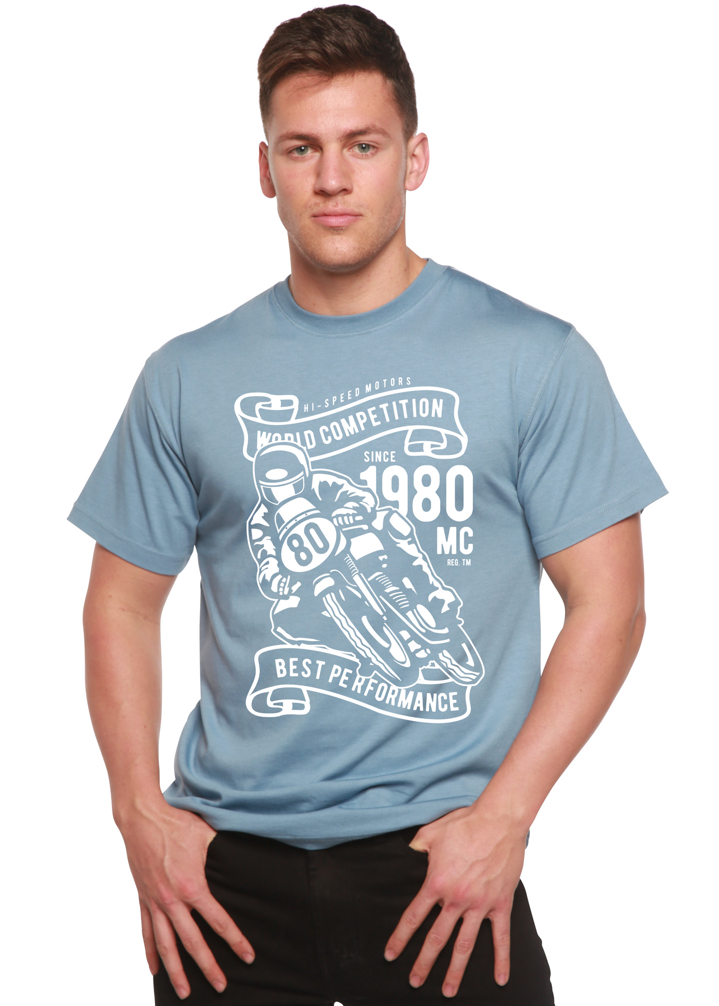 World Competition Men's Bamboo Viscose/Organic Cotton Short Sleeve Graphic Graphic T-Shirt