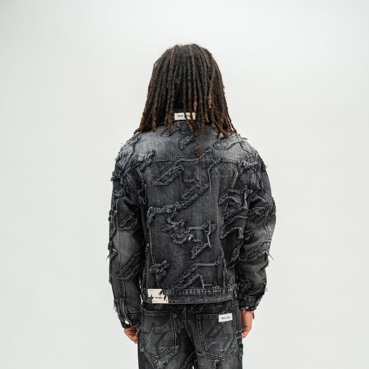 Checks Distressed Jacket - Black