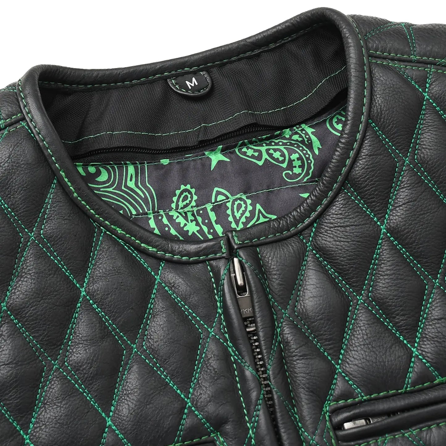 Tactical Emerald Men’s Motorcycle Leather Vest