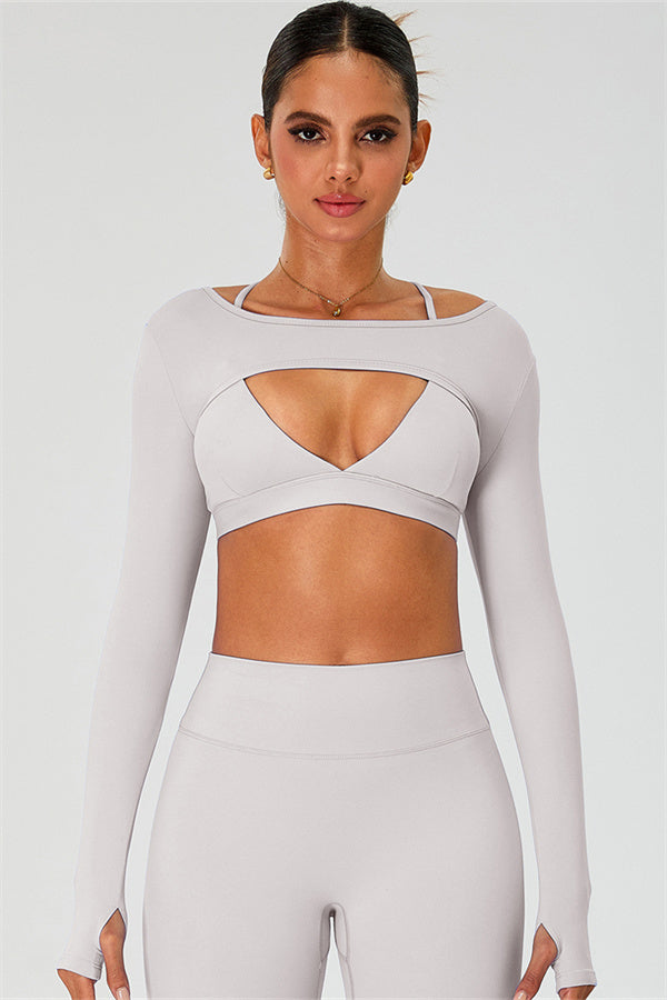 The Ember Sports Bra Crop Top Shorts 3-Piece Set