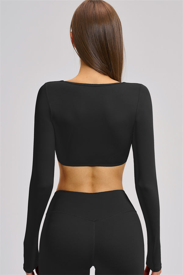 The Zestful Long Sleeve Crop Top Leggings 2-Piece Set