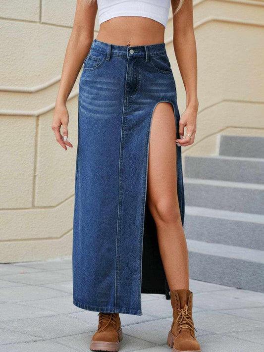Trendsi Premium Chic denim skirt with pockets