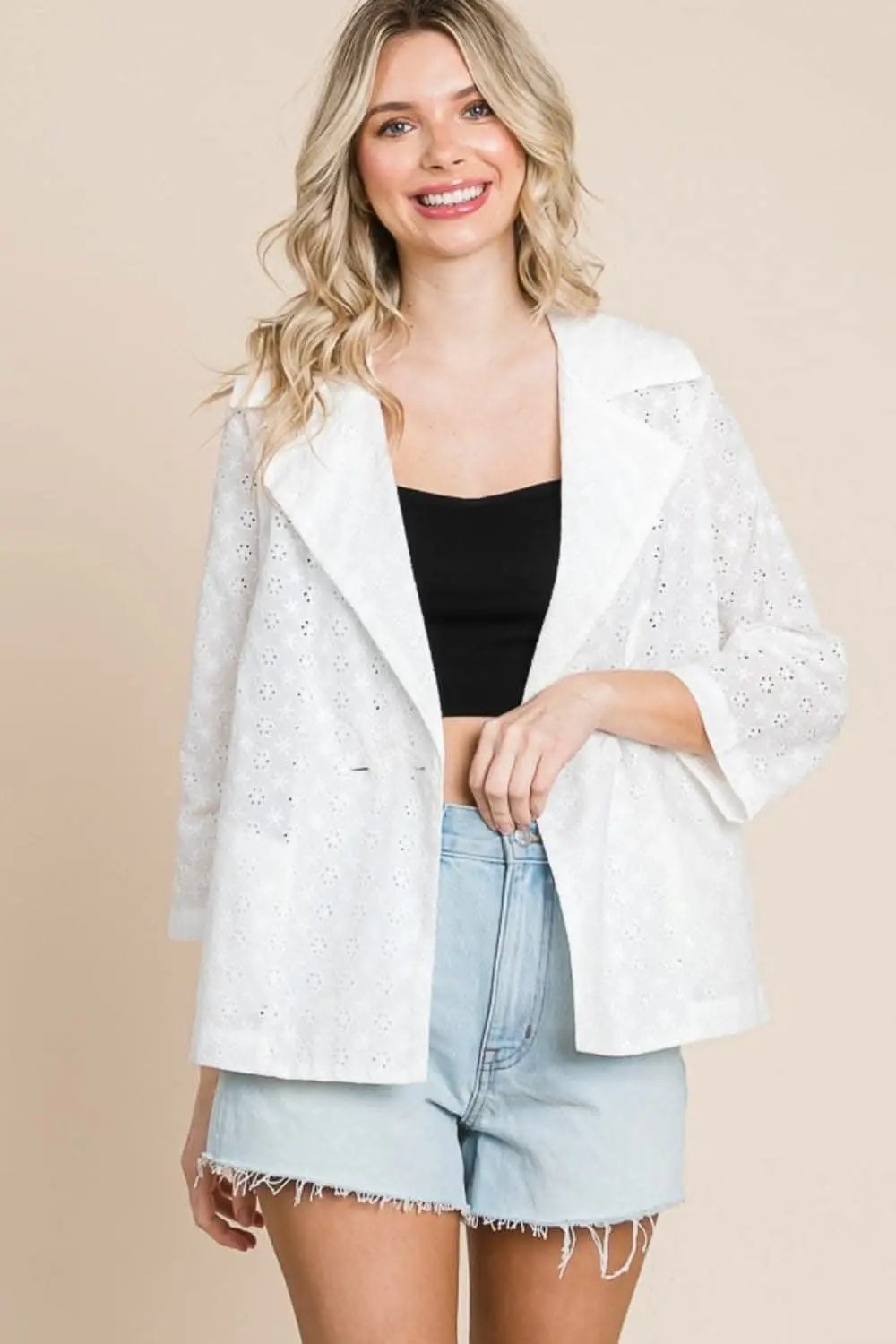 Jacket - Eyelet Detail - Chic Style