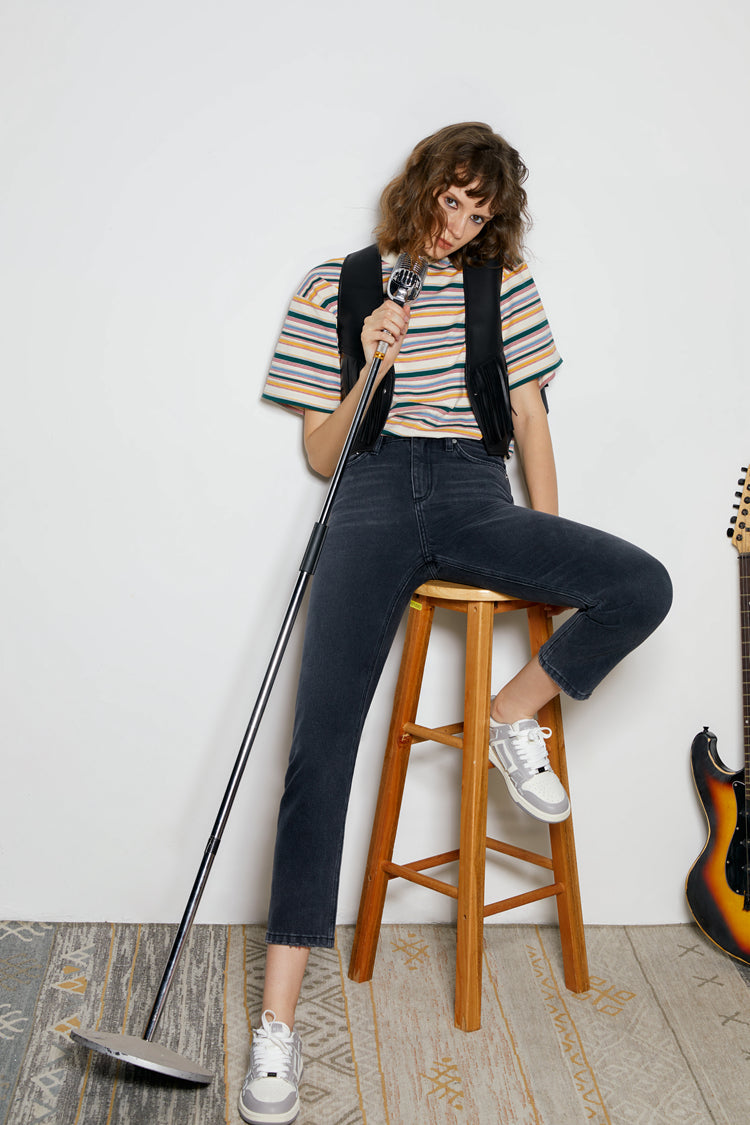 Chelsea High Rise Straight Crop Jeans HJ005 [FINAL SALE]