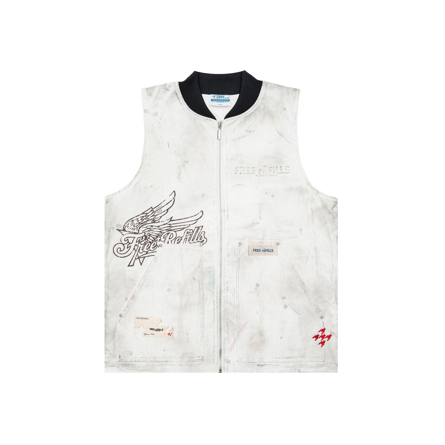Service Grunge Vest Jacket - Cream