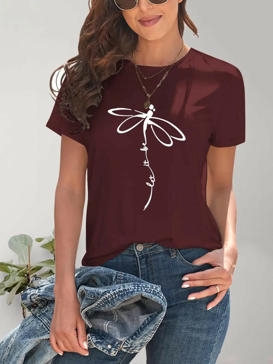 Trendsi just arrived - Chic dragonfly graphic tee