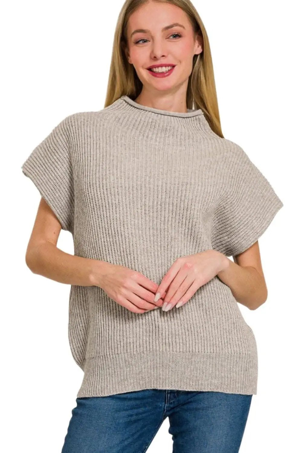 Mock Neck Sweater - Chic Zenana Knit